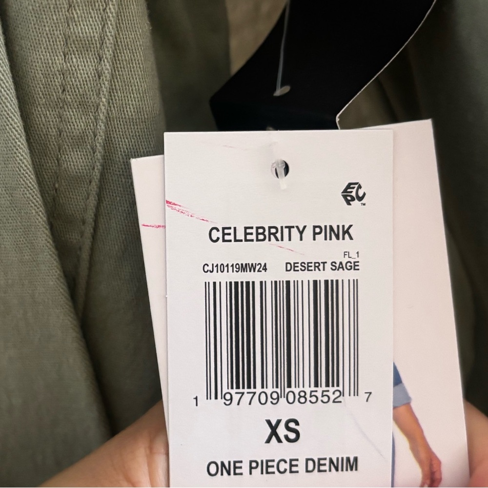 Celebrity Pink Green denim dress with Tailored Fit - Picture 3 of 3